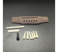 Martin-Style Guitar Bridge Kit - Rosewood Bridge, Bone Nut & Saddle, Ebony Endpin - Acoustic Guitar Parts Set - 0.1lbs - Authentic Upgrade