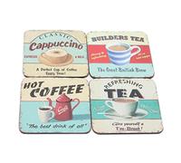 Martin Wiscombe Hot Drinks Design Coasters, Set of 4