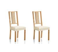 Martina Home Emilia Pack of Fabric Seat Covers 24x30x6 cm ivory white