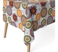 Martina Home Mykonos Green Resin Coated Tablecloth 140cm x 140cm