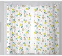 Martina Home Pack 2 Curtains with Curtain for Kitchen Model Chickens 100 x 140 cm (pack 2 unidades) lemon tree