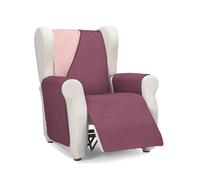 Martina Home Quilted Sofa Cover, Aubergine/Salmon, 1 Seater/Relax, Diamond