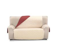 Martina Home Quilted Sofa Cover Reversible Amber 3 Seater Beige Red