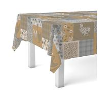 Martina Home Tablecloth Oilcloth Patch Beige 260 x 140 cm