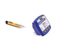 Martindale NC4 Dual Sensitivity Non-contact Voltage Tester - Voltage Pen Detector, Dual Voltage Volt Stick w. Torch, Circuit Tester & Martindale CP501 Classic Check Plug 240V Socket Tester