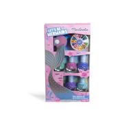 MARTINELIA Kids Mermaid Manicure Set 5 Nail Art Nail Art Accessories Set for Girls - Water Based Nail Polish Blue Pink Purple Green - Non-Harmful - Gift