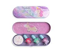Martinelia Plumier Unicorn Children's Manicure Set - Manicure Kit In Case With 3 Coloured Children's Nail Polish & Stickers Unicorn, Stars, Hearts, Rainbows - Mini Non-Toxic Water-Based Nail Polish