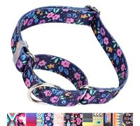 Martingale Collar For Dogs, No-Slip Escape Proof Choke No Pull Cinch Soft Nylon Dog Training Collars Adjustable For Small Medium Large Breed Pet Dogs, Floral L