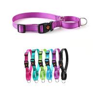 Martingale Collar for Dogs with Quick Release Buckle,Reflective Heavy Duty Puppy Collar for Safety,Adjustable Dog Nylon Collars for Small Medium Large Breed Dogs Walking Training Purple S