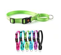 Martingale Collar for Dogs with Quick Release Buckle,Reflective Heavy Duty Puppy Collar for Safety,Adjustable Dog Nylon Collars for Small Medium Large Breed Dogs Walking Training Green M