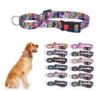 Martingale Dog Collars -Adjustable Soft Dog Collar with Quick Release Buckle.Colorful Flower Multicolor Cute Patterns for Puppies for Small Medium Large Dogs Walking Running M