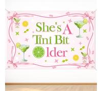 Martini Birthday Backdrop, 150x100cm/4.92x3.28 Feet Espresso Martini Party Banner Decorations Funny Bar Backdrop Bachelorette Party Decor for Birthday (She's a Tini Bit Older)
