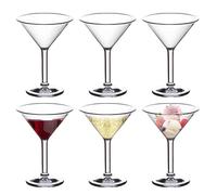 Martini Cups 6Pcs Unbreakable PP Margarita Goblets 180ML Shatterproof Cocktail Stemware for Martini, Whiskey, Gin, Tequila, Reusable Clear Cocktail Wine Goblets for Weddings, Parties & Celebrations