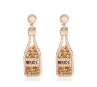 Martini Earrings Champagne Wine Glass Earrings Hot Pink Rhinestone Earrings Margarita Cocktail Party Prom Accessories Martini Costume, Metal, Cubic Zirconia