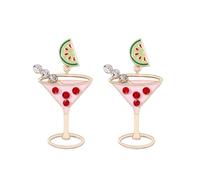 Martini Earrings for Women Martini Wine Glass Dangle Earrings Sparkly Martini Glass Crystal Earrings Wine Bottle Earrings Rhinestone Beads Martini Glass Earrings New Year Jewelry Christmas Gifts,