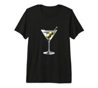 Martini Glass Green Olive Bartender Vodka Gin Cocktail Drink Premium T-Shirt