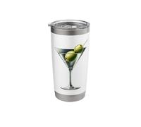 Martini Glass Green Olive Bartender Vodka Gin Cocktail Drink Stainless Steel Insulated Tumbler