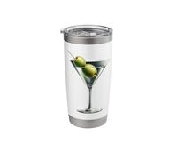 Martini Glass Green Olive Bartender Vodka Gin Cocktail Drink Stainless Steel Insulated Tumbler