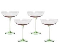 Beliani Set Of 4 Martini Glasses Diopside 250 Ml Pink