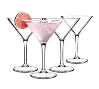 Martini Glasses Set of 4 220ml Cocktail Martini Party Glasses V Shaped Classic Drinking Martini Mocktail Espresso Mixed Ice Cold Drinks Serving Glass for Parties Barware Restaurant Pub Stem Glassware