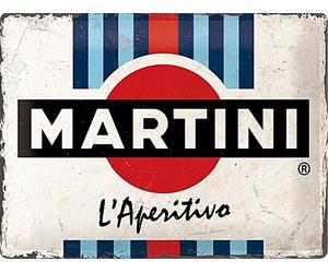 Martini Label embossed large metal sign 400mm x 300mm