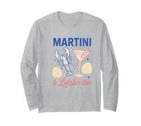 Martini Lobster Diet Vintage Cocktail Seafood Long Sleeve T-Shirt