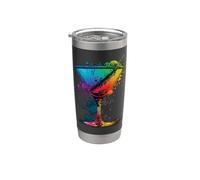 Martini Mixed Drink Colorful Vintage Distressed Prismatic Stainless Steel Insulated Tumbler