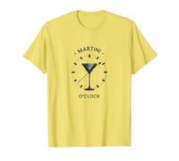 Martini O'Clock Cocktail Hour Graphic Art T-Shirt, Men, Lemon, 3XL