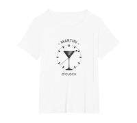 Martini O'Clock Cocktail Hour Graphic Art T-Shirt, Women's Plus, White, 1X