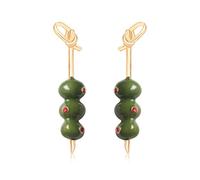 Martini Olive Earrings for Women,Dangle Drop Mini Martini Olive Fruit Earrings Fun Cocktail Earring Cute and Quirky Food Jewelry, 2 inch length, Metal, No Gemstone