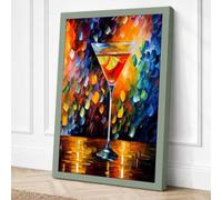 Martini on Fire Canvas Wall Art Print 30x20 Inch