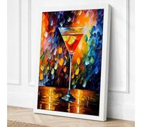 Martini on Fire Canvas Wall Art Print 30x20 Inch