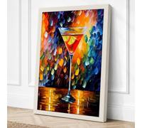 Martini on Fire Canvas Wall Art Print 36x24 Inch