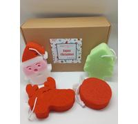 martini SPA - Enjoy Christmas 2024 - Christmas Kit Consisting of 4 Assorted Christmas Sponges, with Gift Box, 30.5 x 21.5 x 9 cm, 238 g, 4 Units -Made in Italy-