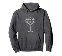 Martini Time Cocktail Hour Happy Hour Celebration Pullover Hoodie, Adult Unisex, Dark Heather Grey, M