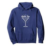 Martini Time Cocktail Hour Happy Hour Celebration Pullover Hoodie, Adult Unisex, Navy, L