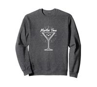 Martini Time Cocktail Hour Happy Hour Celebration Sweatshirt, Adult Unisex, Dark Heather Grey, XL