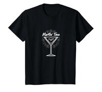 Martini Time Cocktail Hour Happy Hour Celebration T-Shirt, Kids, Black, 12 Years