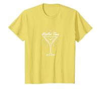 Martini Time Cocktail Hour Happy Hour Celebration T-Shirt, Kids, Lemon, 12 Years