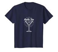 Martini Time Cocktail Hour Happy Hour Celebration T-Shirt, Kids, Navy, 12 Years