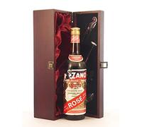 Martini Vernouth Rose 1970's in a silk lined wooden box with four wine accessories, 1 x 700ml