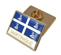 Martinique Flag Funny Round Lapel Pin - Patriotic Ethnic Style Flag Printed Crystal Badge,Elegant Brooch Tie Pin Badge Jewelry Hat Clothes Accessories Character