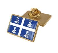 Martinique Flag Funny Round Lapel Pin - Patriotic Ethnic Style Flag Printed Crystal Badge,Elegant Brooch Tie Pin Badge Jewelry Hat Clothes Accessories Rectangle