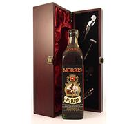 Martinique Rhum Morris 1960's in a silk lined wooden box with four wine accessories, 1 x 700ml