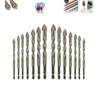 Martivex Drill Bits, Four Blade Serrated High-Strength Eccentric Drill Bit Set, Vrsgs/Relaxrich/Lifesparking Four-Flute Sawtooth Twist Heavy Duty Drill Bits For Concrete Metal Stone (2sets)
