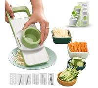 Martivex Slicer, 6-in-1 Martivex Mandoline Slicer, Multi-Purpose Adjustable Kitchen Tool with 6 Stainless Steel Blades for Slicing, Shredding, Julienne, Waffle Cuts, Fruits, Cheese, Vegetables (1Set)