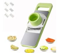 Martivex Slicer,6-in-1 Safeprep Mandoline Slicer,Multi-Purpose Kitchen Tool with 6 PCS Stainless Steel Blades, for Slicing, Shredding, Julienne & Waffle Cuts (1pcs)