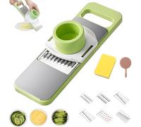 Martivex Slicer, 6-in-1 Vegetable Julienne Shredder, Martivex Food Cutter, Multi-Purpose Kitchen Tool, Shredding and Dicing, Stainless Steel Blades with Handheld Container (1PC)