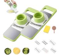 Martivex Slicer, 6-in-1 Vegetable Julienne Shredder, Martivex Food Cutter, Multi-Purpose Kitchen Tool, Shredding and Dicing, Stainless Steel Blades with Handheld Container (2PCS)