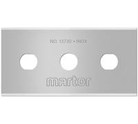 MARTOR 10 x Industrial Blades, Replacement Blades Cutters, Safety Knife, 22 mm, Sharp, in Dispenser, 4-fold usable, No. 13730